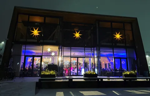 Jul i restaurant Njord utvendig